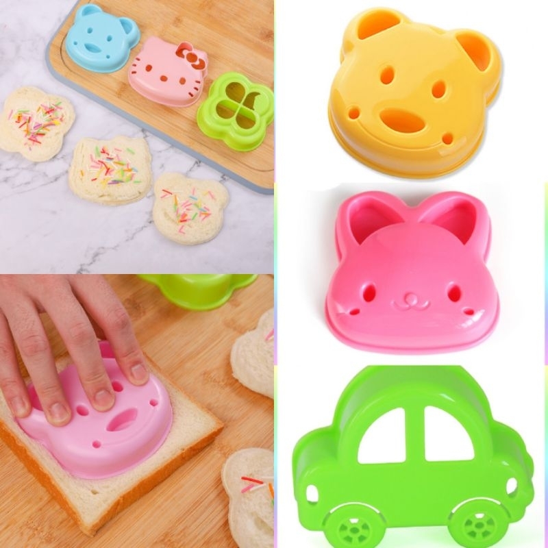 Jual 3 Pcs Cetakan Roti Sandwich Bento 3 Bentuk | Shopee Indonesia