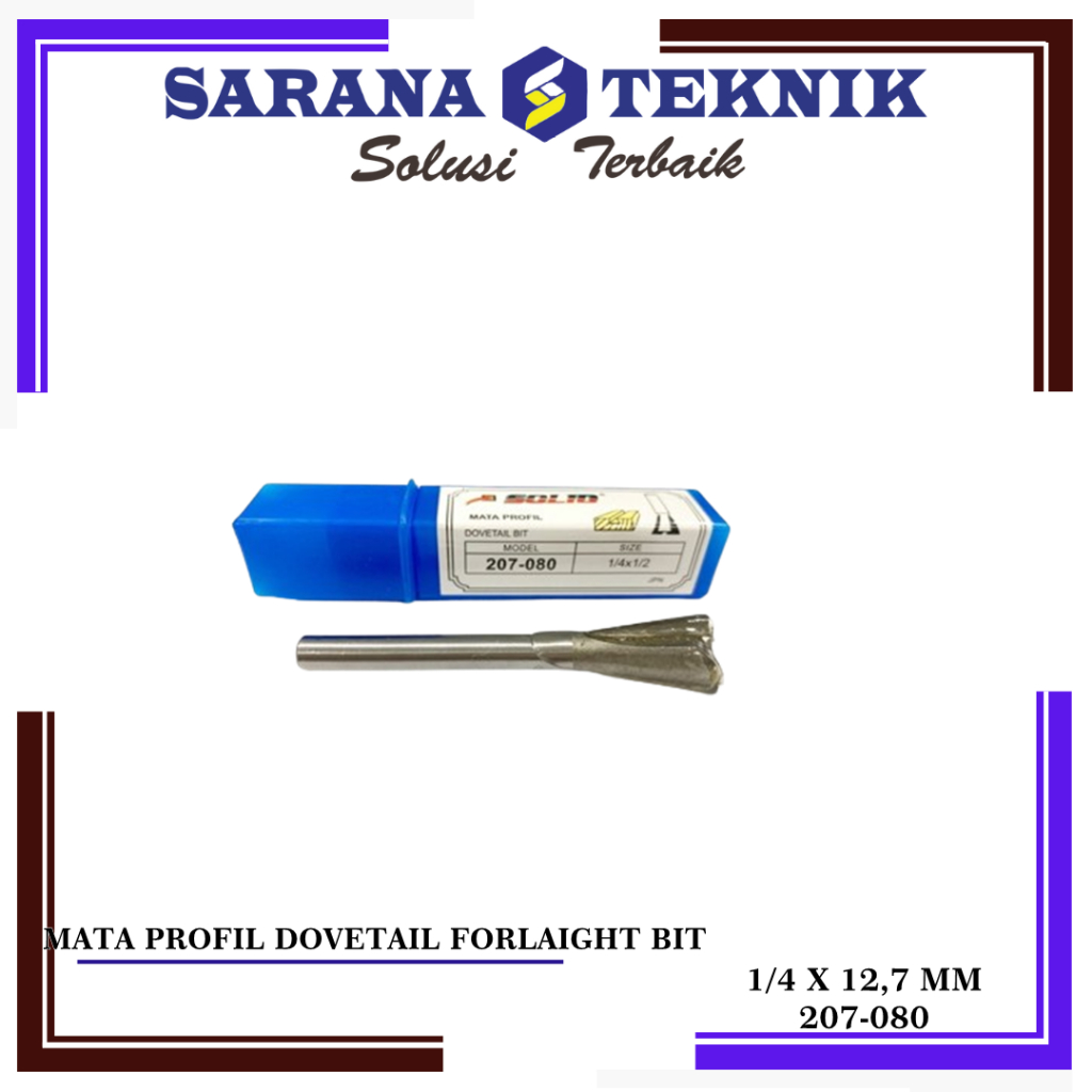 Jual MATA ROUTER / PROFIL DOVE TAIL BIT 12,7 MM SOLID 207-080 (ekor ...
