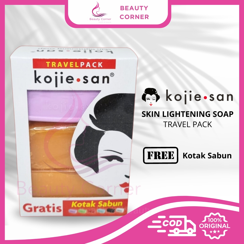 Kojie San Skin Lightening Soap Travel Pack Isi 6pcs - Free Kotak Sabun