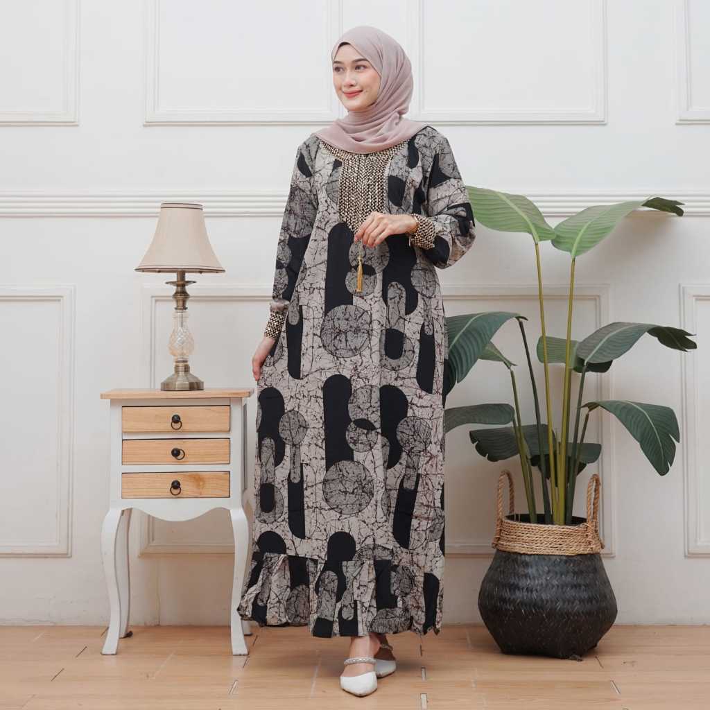 Jual Gamis Renda Sultan Rayon Tebal Wanita Adem Nyaman Muslim Rempel ...
