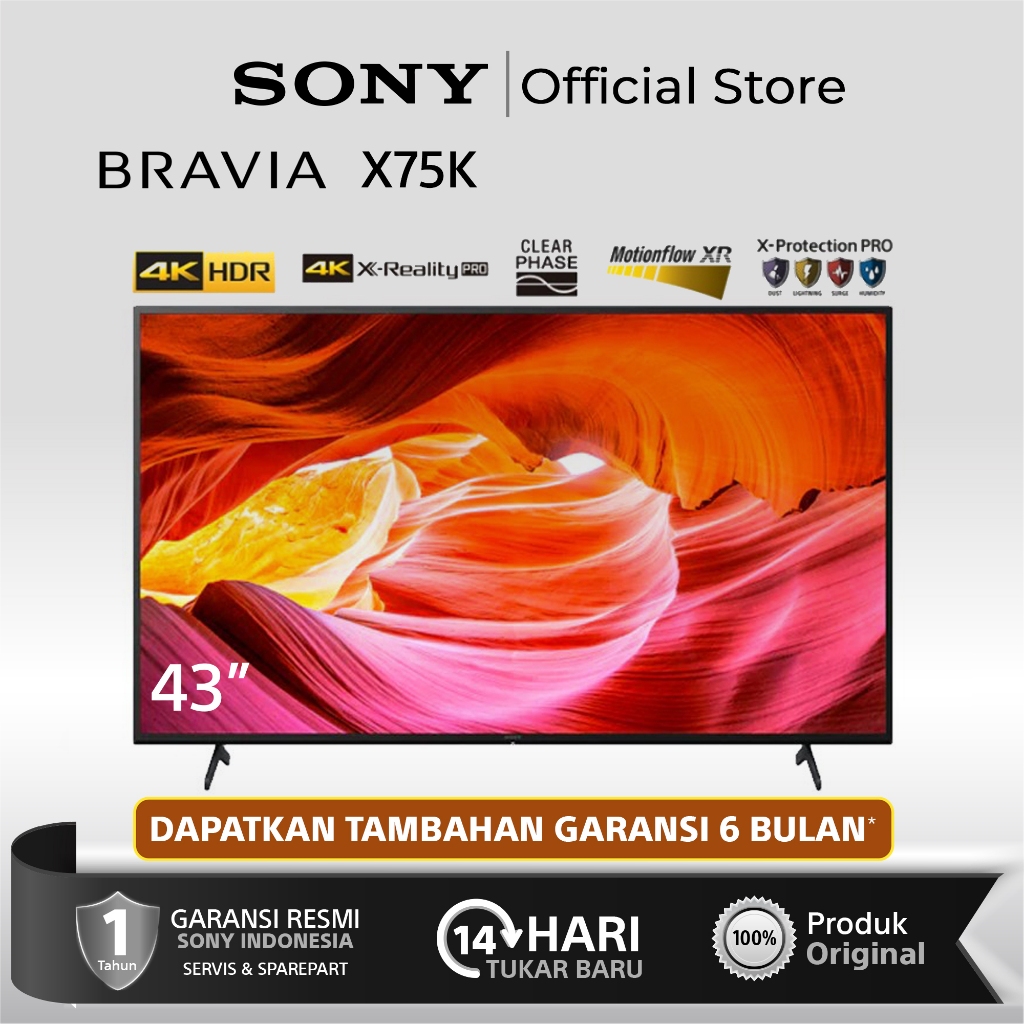 Jual SONY Bravia X75K 43 Inch 4K HDR TV, Smart TV KD 43X75K | Shopee ...