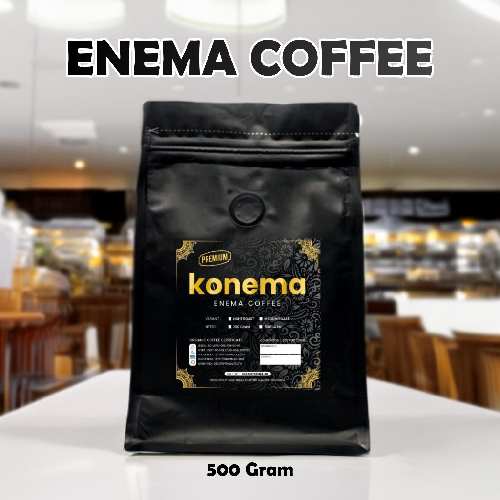 Jual KOPI ENEMA Premium LIGHT ROAST 500 gram Bersertifikat Konema ...