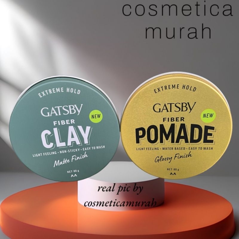 Jual 𝑢𝑎,𝑖𝑧 [ GATSBY EXTREME HOLD FIBER CLAY POMADE ] GATSBY FIBER CLAY ...