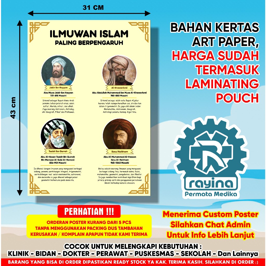 Jual Poster Ilmuwan Islam Paling Berpengaruh I | Shopee Indonesia