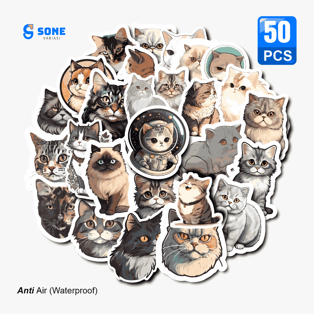 Jual Stiker Pack Kucing Lucu – Cute Cat Sticker Set Estetik untuk ...