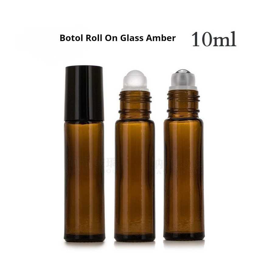 Jual Botol Roll On 10 ml Botol Rol On Kaca Amber Tutup Putih Botol ...
