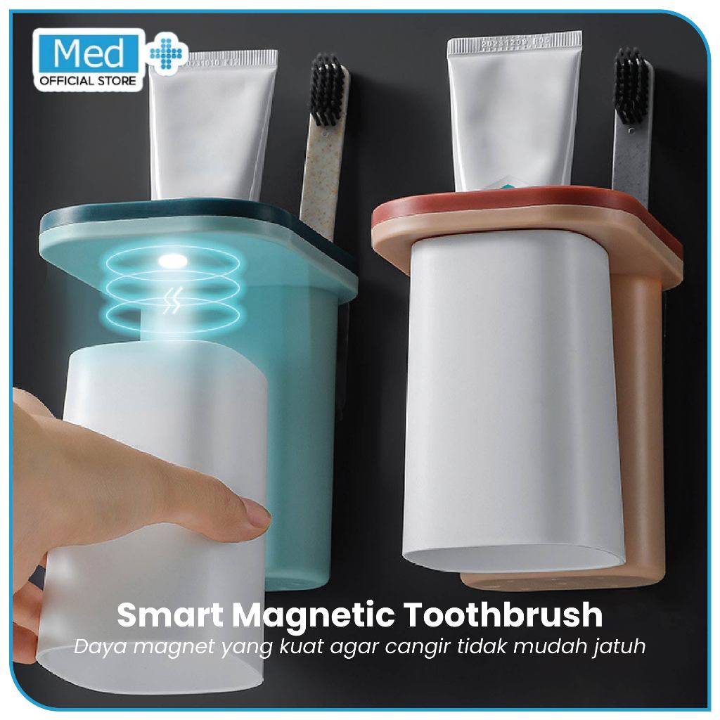 Jual Med+ Rak Sikat Gigi Magnetik/ Magnetic Toothbrush Holder/ Rack ...