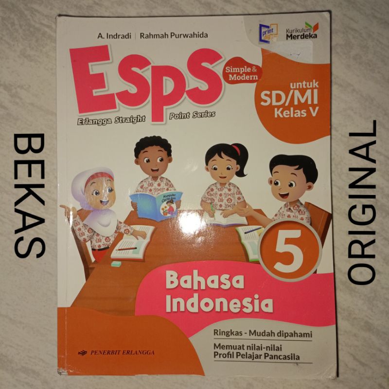 Jual Buku ESPS Bahasa Indonesia kelas 5 V SD MI Penerbit Erlangga ...