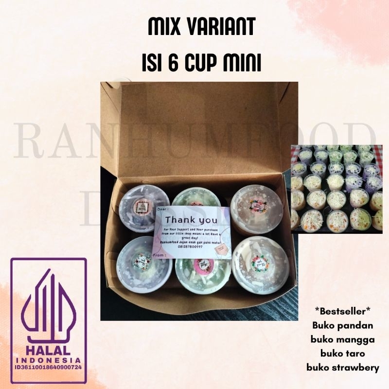 Jual BUKO PANDAN/BUKO MANGGA/BUKO TARO/BUKO STRAWBERY/DESSERT BOX ISI 6 ...