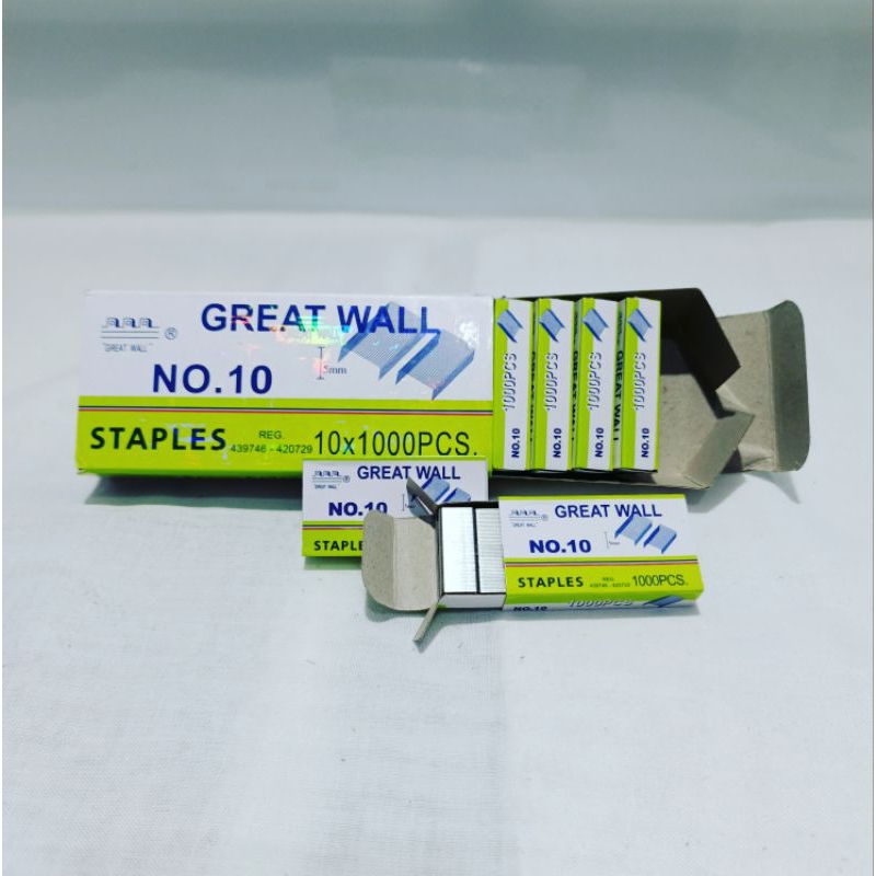 Jual isi staples Great Wall No 10 (per box) | Shopee Indonesia