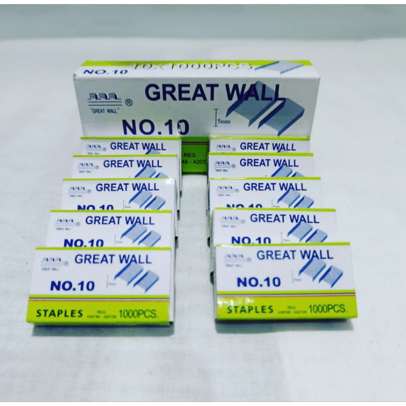 Jual isi staples Great Wall No 10 (per box) | Shopee Indonesia