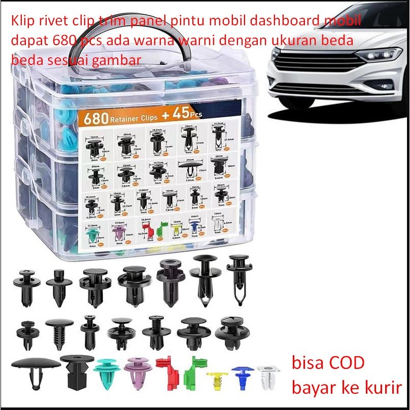 Jual Klip rivet clip trim panel pintu mobil dashboard mobil dapat 680 ...