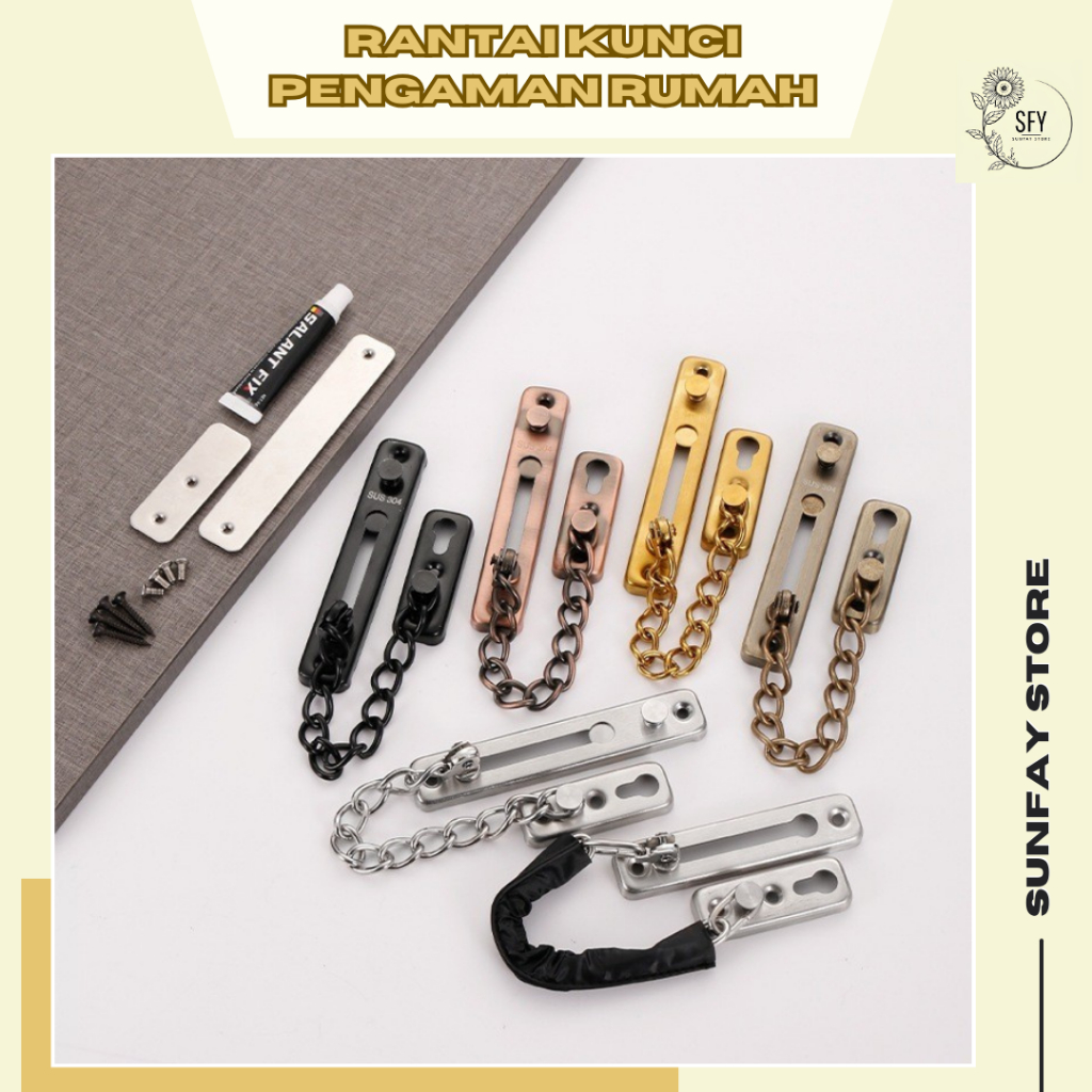 Jual SUNFAY Rantai Kunci Pengaman Rumah/Apartemen/Kosan/Safety Chain ...