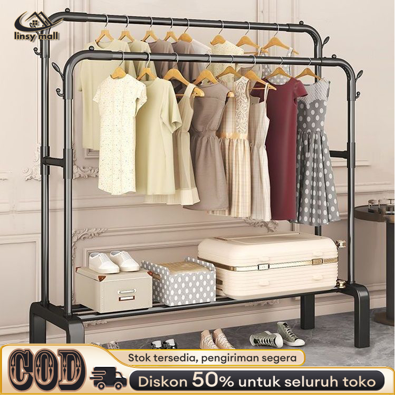 Jual Rak Gantungan Baju Aesthetic Stand Hanger Serbaguna Rak Baju ...