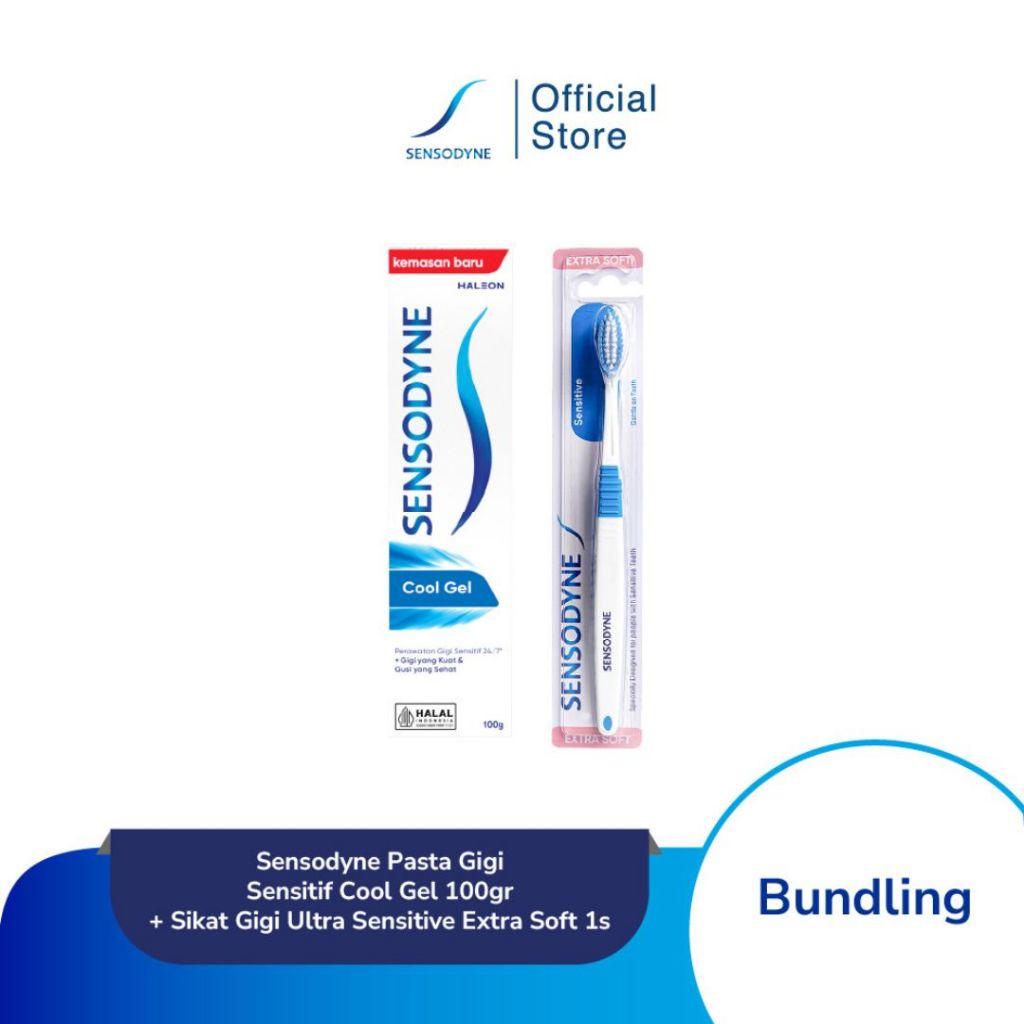Jual Sensodyne Pasta Gigi Sensitif Cool Gel 100gr + Sikat Gigi Ultra