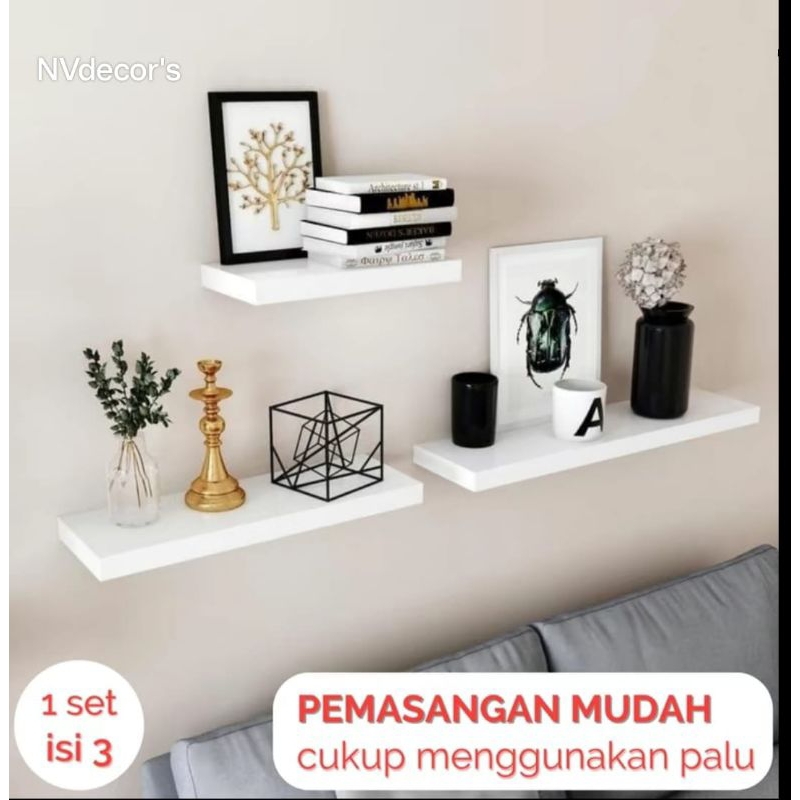 Rak Furniture Hiasan Dinding Tampa bor ukuran20,30,40cm