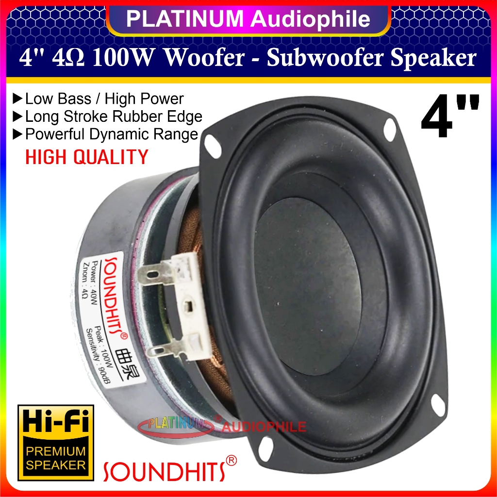 Jual Speaker Subwoofer 4 inch Speker Woofer Bass 4" 4 ohm 100W
