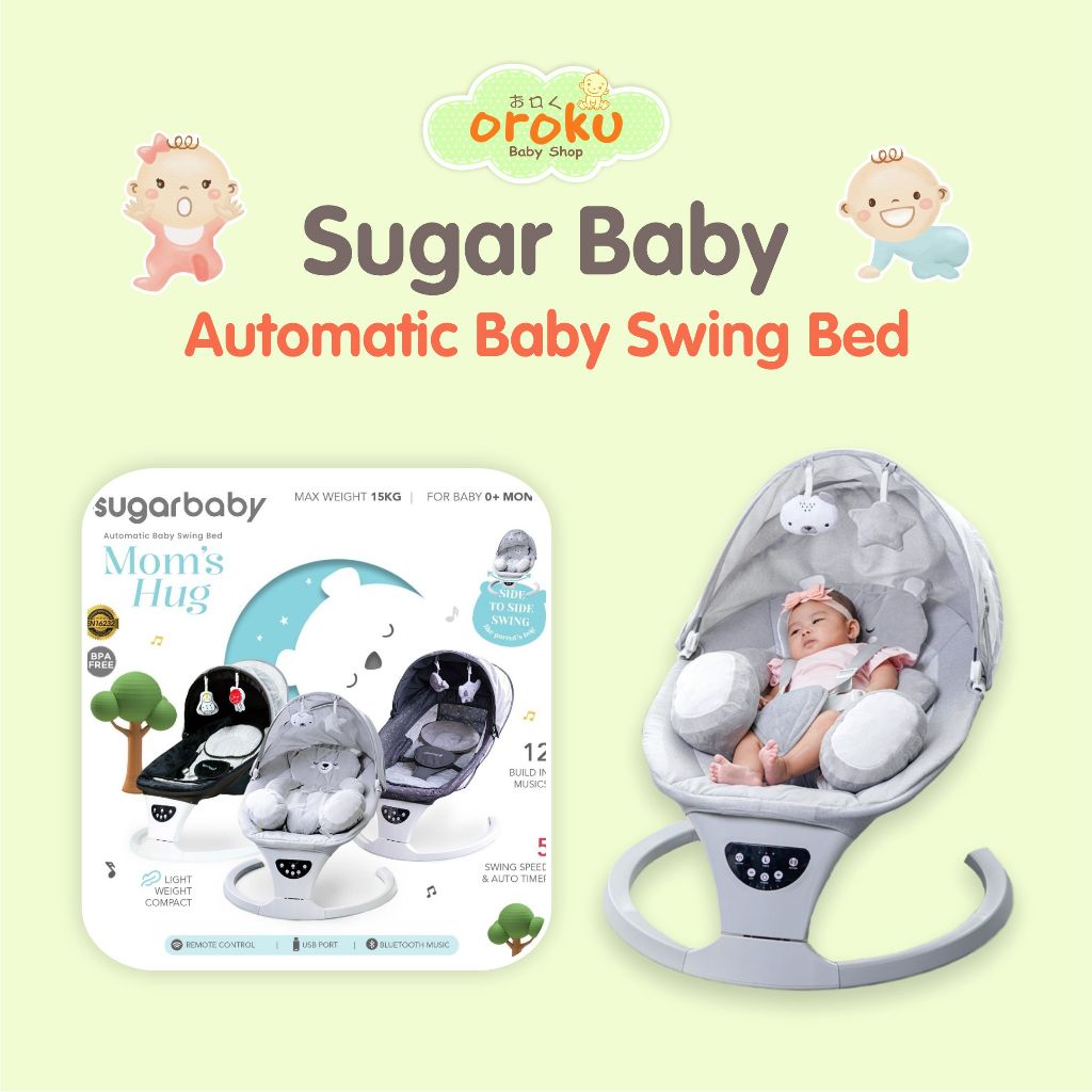 Jual SUGAR BABY MOMS HUG AUTOMATIC BABY SWING BED AYUNAN BAYI