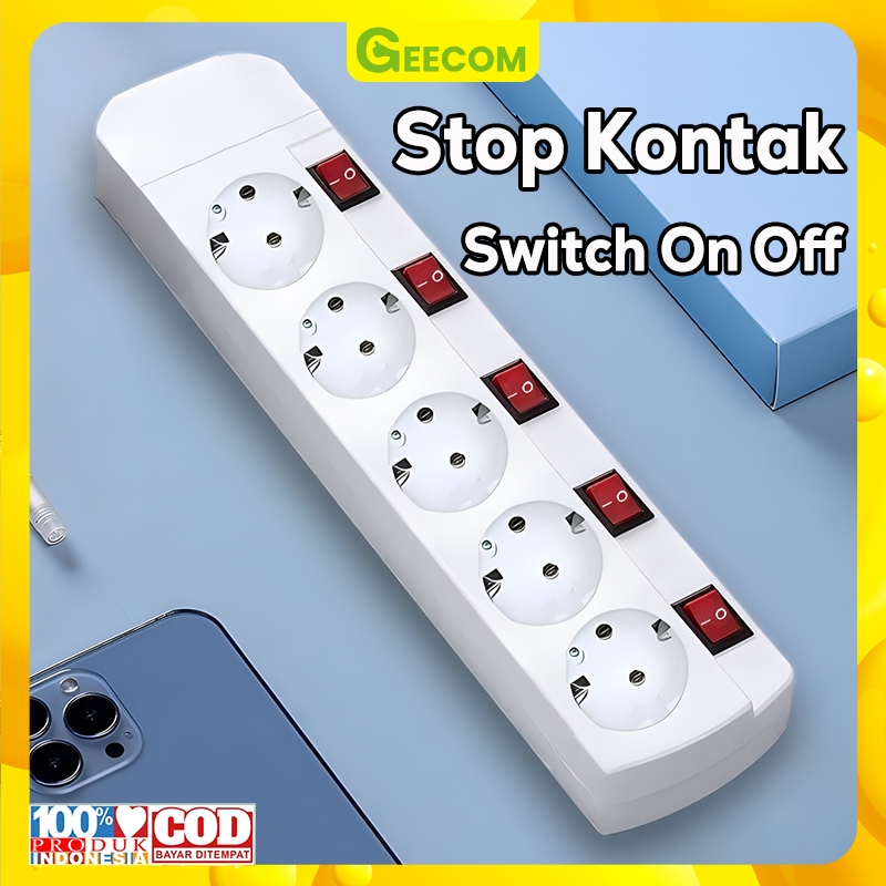 Jual Stop Kontak Saklar On Off 3/4/5 Lubang Tanpa Kabel Stop Kontak ...