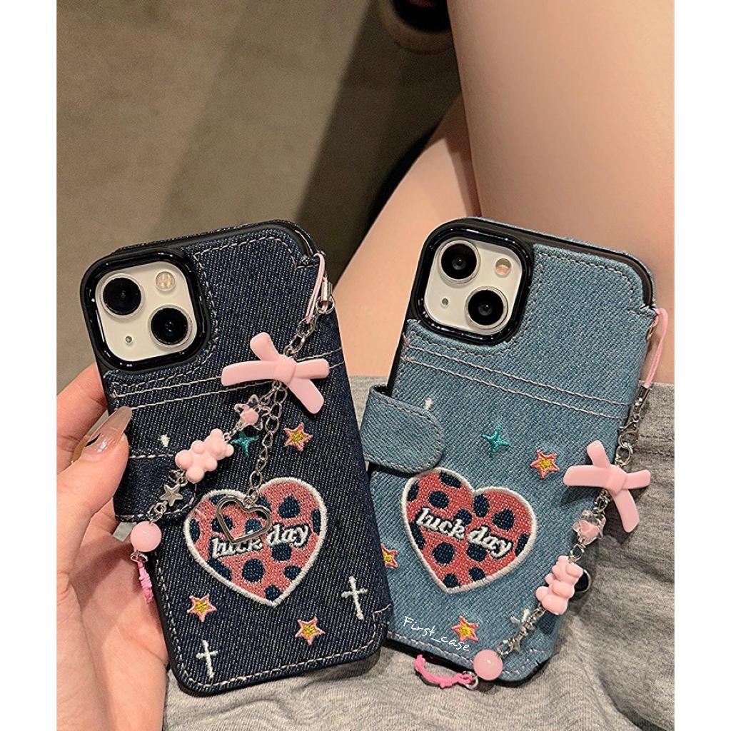 Jual HOT Jeans Book Case for Iphone 11 12 13 14 15 16 Pro Max Airpods ...