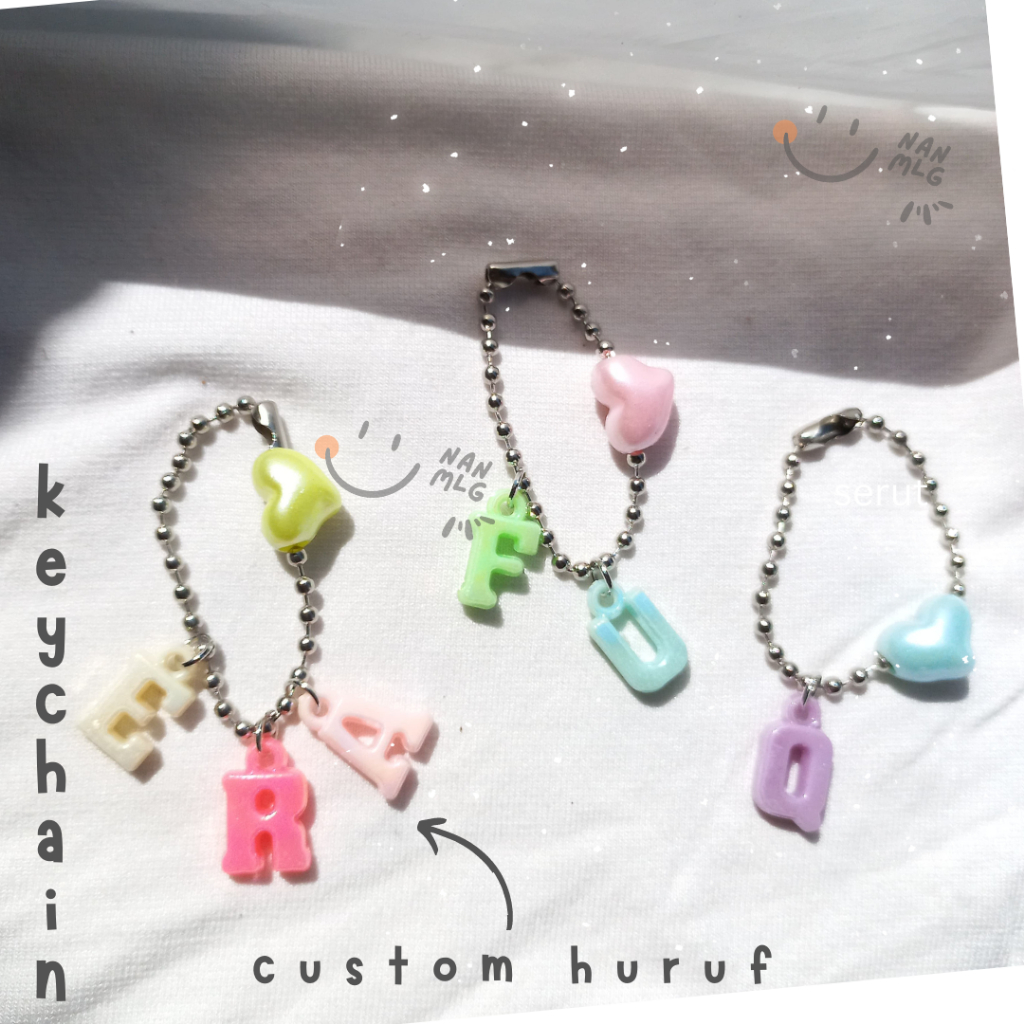 Jual GANTUNGAN CUSTOM HURUF NAMA LOVE KEYCHAIN FREEBIES 0199 NAN.MLG ...