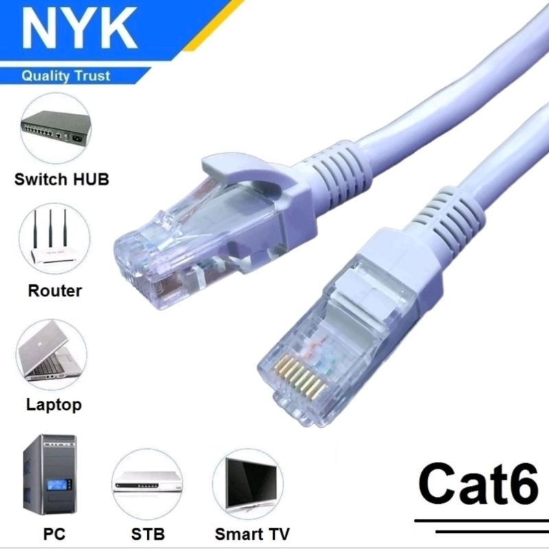 Jual NYK Kabel UTP Rj45 Cat6 Kabel lan 15M | Shopee Indonesia
