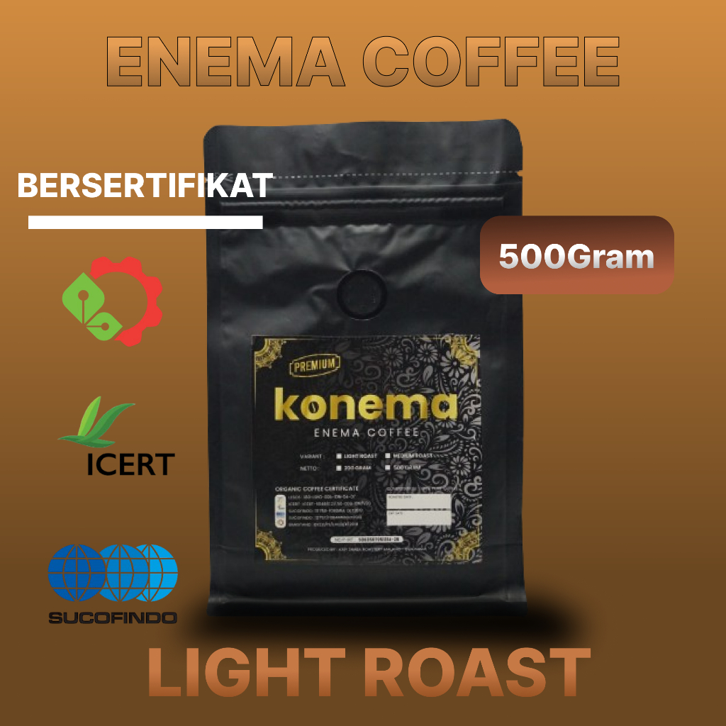 Jual Konema KOPI ENEMA Premium LIGHT ROAST 500 gram Bersertifikat ...