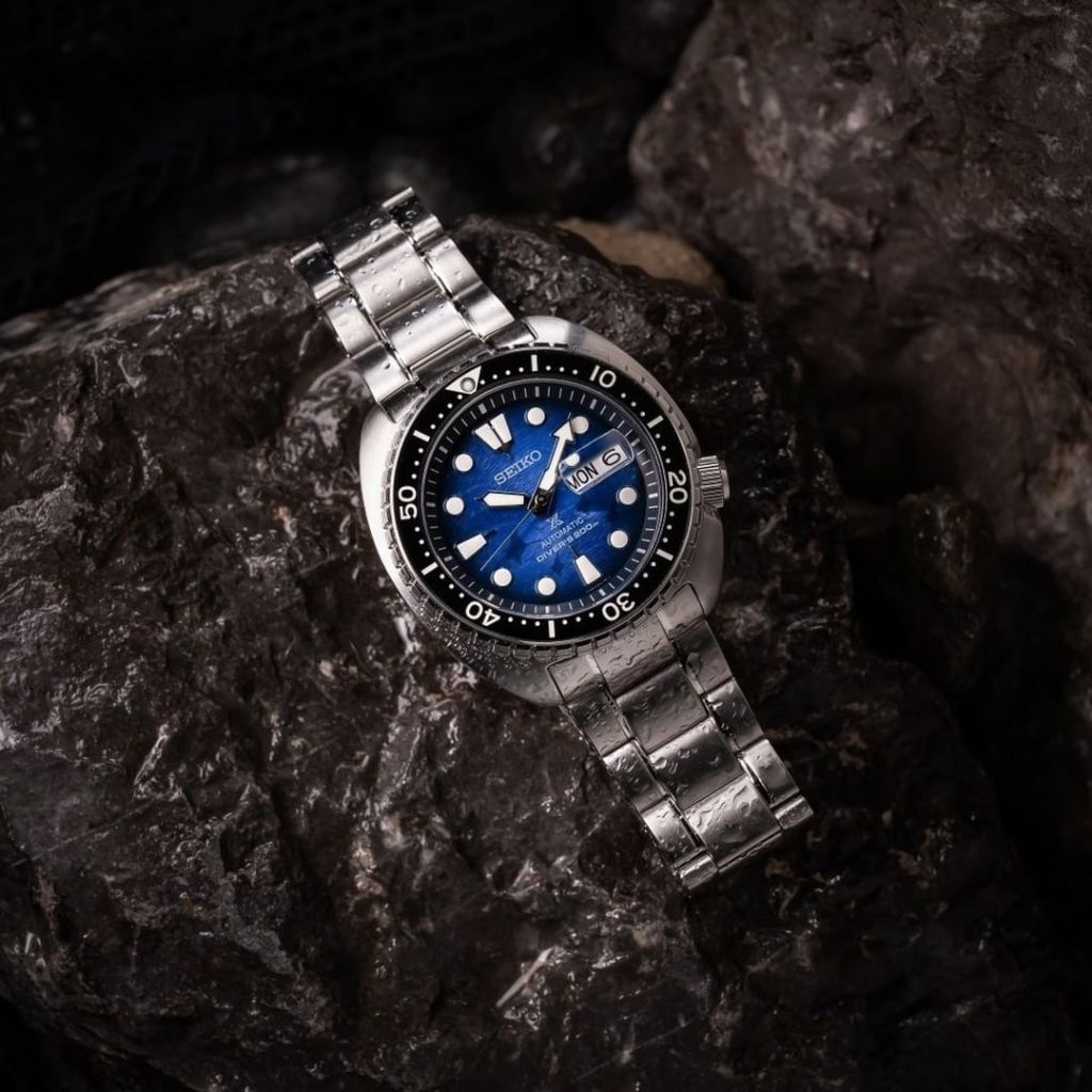 Seiko Prospex Turtle SRPE39K1 Sauvez L'Océan Raie Manta - Montre Automatique Acier, 200m, Boîtier 45mm