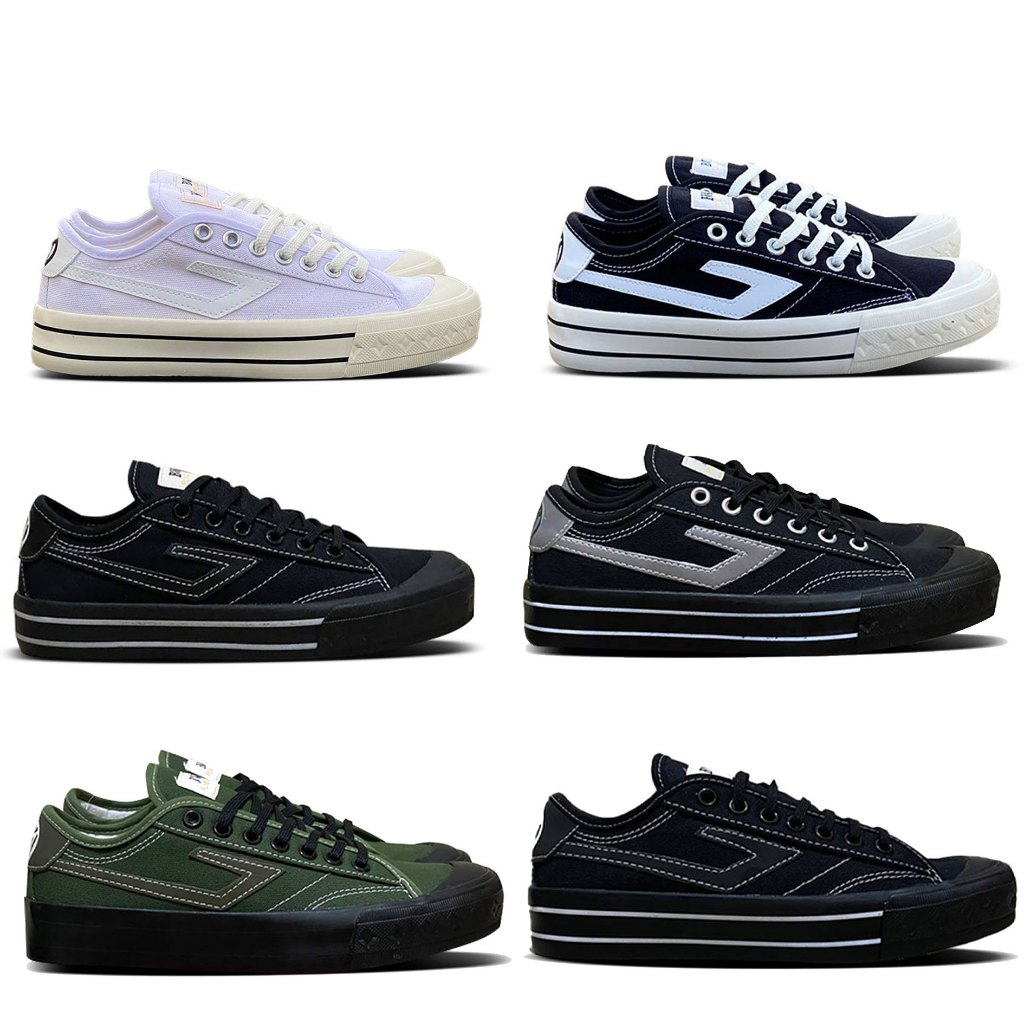 Jual BWX - Sepatu Sneakers Pria Wanita Bwx Retro Shine Hijau Army ...