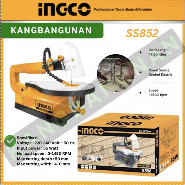Jual INGCO SS852 MESIN SCROLL SAW HEAVY DUTY INDUSTRIAL GRADE BODI ...