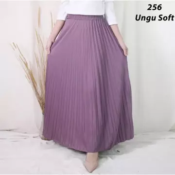 Rok Plisket Panjang Premium Katun Pinggang Karet