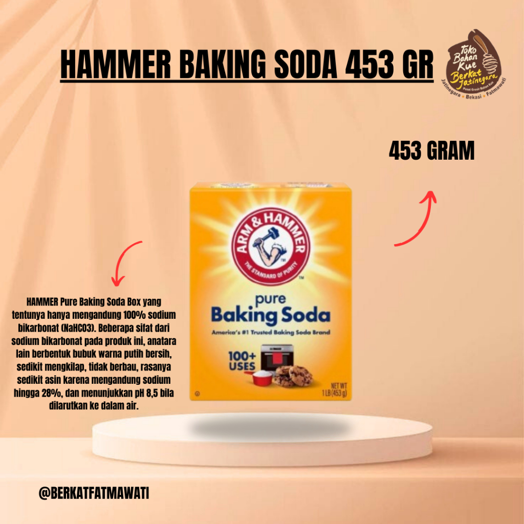 Jual BAKING SODA HAMMER 453 GRAM / PENGEMBANG KUE HAMMER 453 GRAM / PCS