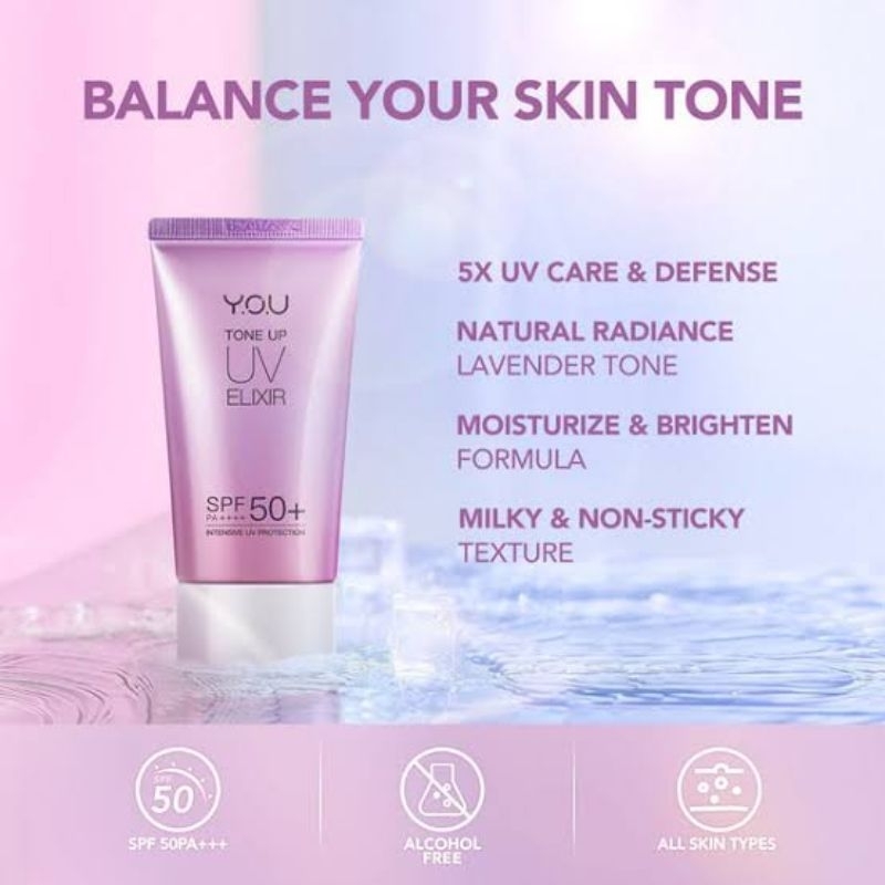 Jual Tone Up UV Elixir Sunscreen SPF 50+ PA++++ - Sunblock terbaru YOU ...