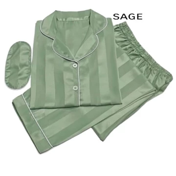 Baju Tidur Piyama Satin Cp Pp Garis Salur Ukuran Abg Sampai Jumbo