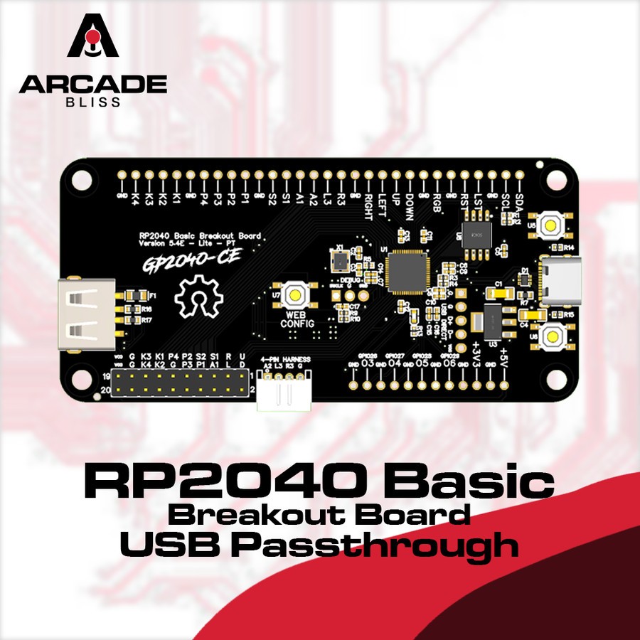Jual GP2040-CE RP2040 Basic Breakout Board USB Passthrough Fighting ...