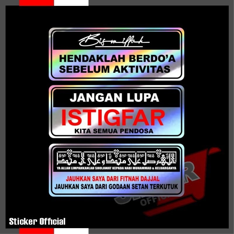 Jual Stiker #2, Bismillah, Istighfar, sholawat nabi | Shopee Indonesia