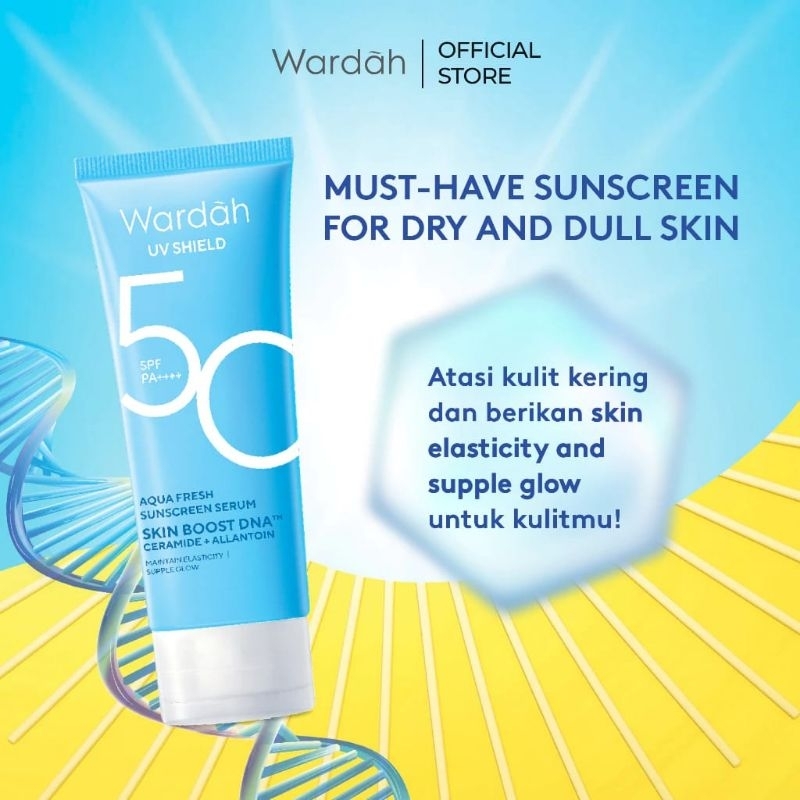 Jual WARDAH UV Shield Aqua Fresh Sunscreen Serum SPF 50 PA+++ ( biru ...