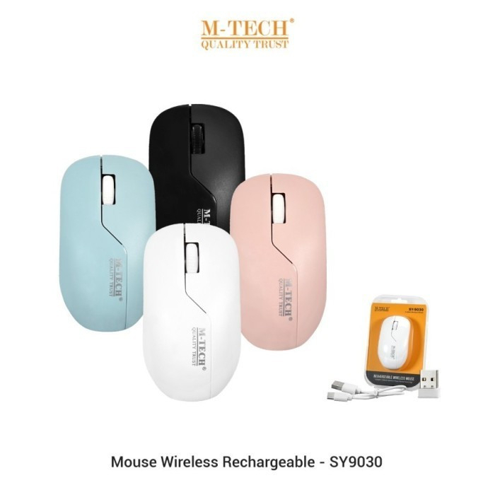 Jual M-Tech Mouse Wireless SY9030 Rechargeable Silent Click | Shopee ...