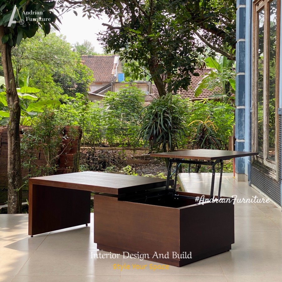 Jual Meja Tamu / Kopi Lift Up Table Sliding Kayu Jati Solid - Coffee ...