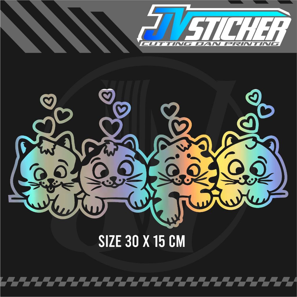 Jual stiker kucing lucu cat cutting sticker motor murah karakter ...