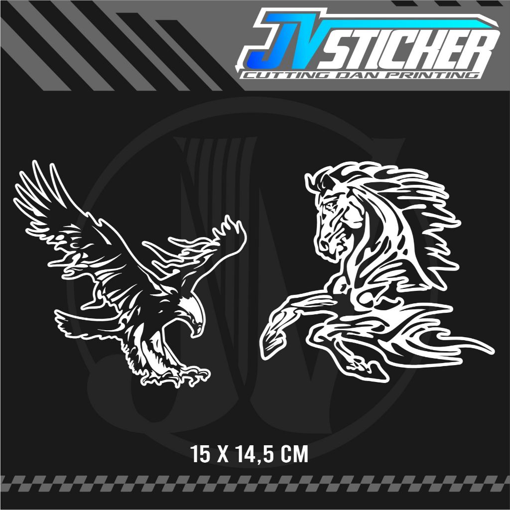 Jual stiker elang eagle cutting sticker motor murah kuda hourse viral ...