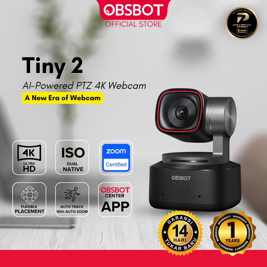 OBSBOT Tiny AI-Powered PTZ 4K Streaming Camera
