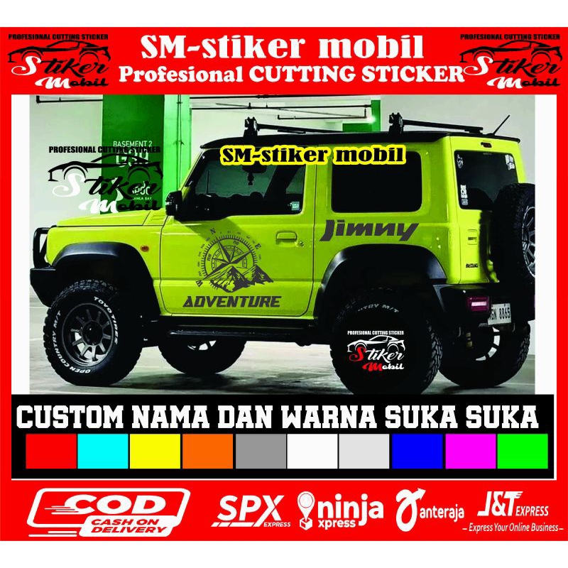 Jual stiker mobil jimny mobil katana jeep stiker kampas adventure ...