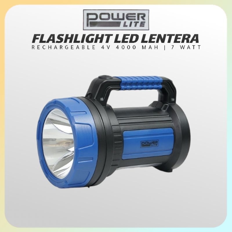 Jual Powerlite Senter LED Rechargeable 4000mAh 7 Watt Dengan Lentera ...