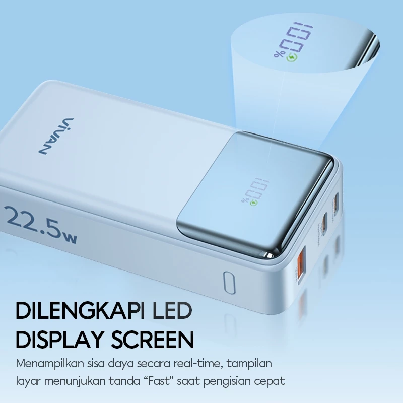 VIVAN Mini Powerbank VPB-C10 9000mAh 22.5W Fast Charging PD QC 3.0 Flight Friendly Garansi 18 Bulan