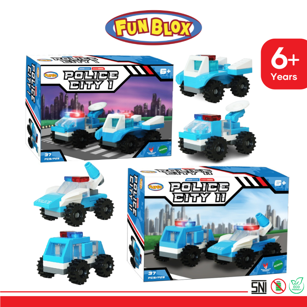 Jual Funblox Playgo Police City Mainan Lego Susun Rakit Bongkar Pasang ...