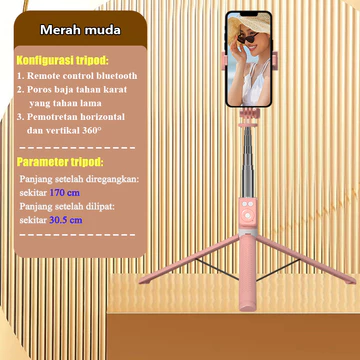Eseze 170CM Tongsis Selfie Stick Tripod HP Bluetooth Remote Control Selfie Tongsis Handphone