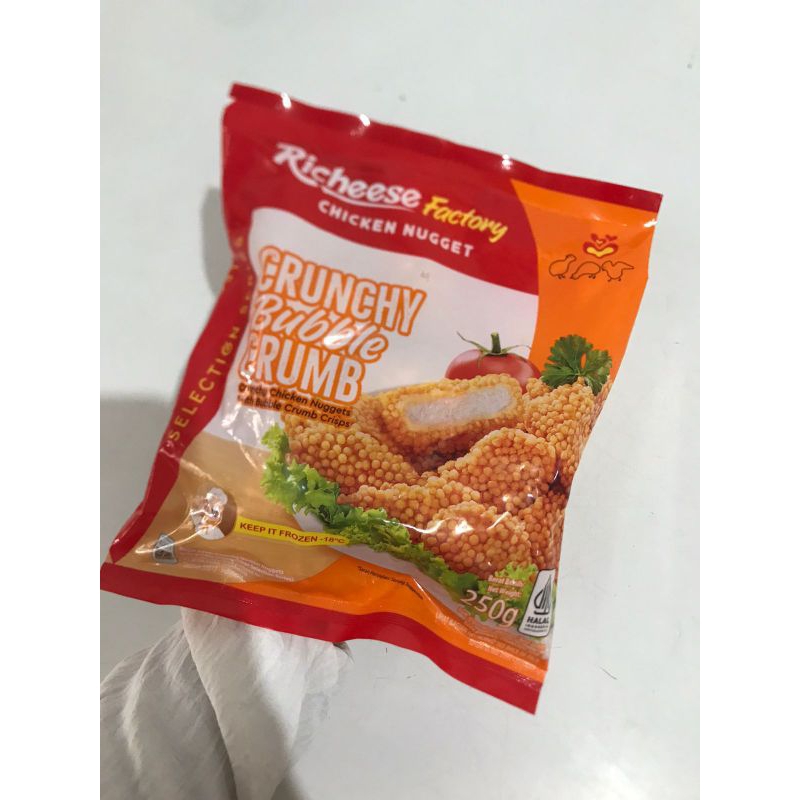 Jual Richeese Chicken Nugget Chruncy Bubble Crumb 250 Gram / Chicken ...