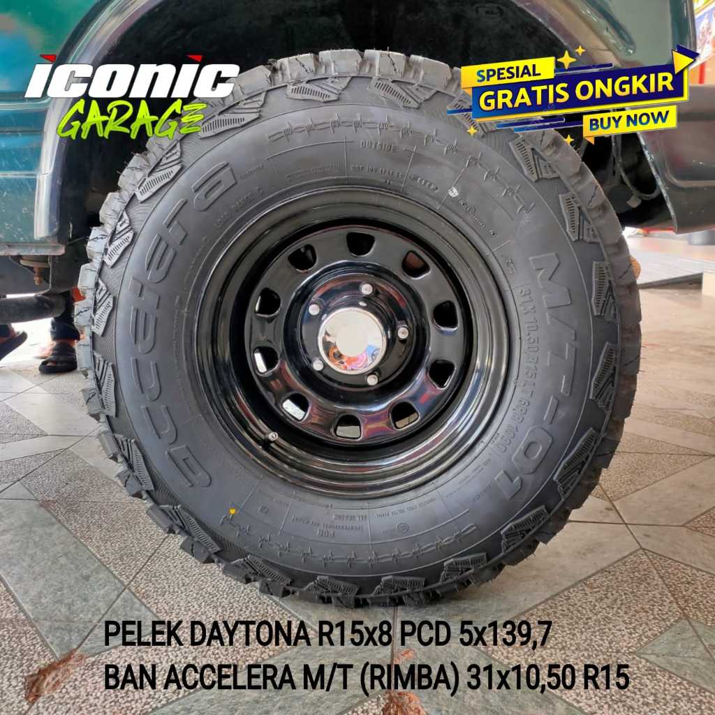 Jual velg daytona ring15 baut 5 dan ban r15 31x10,50 m/t (rimba) katana ...
