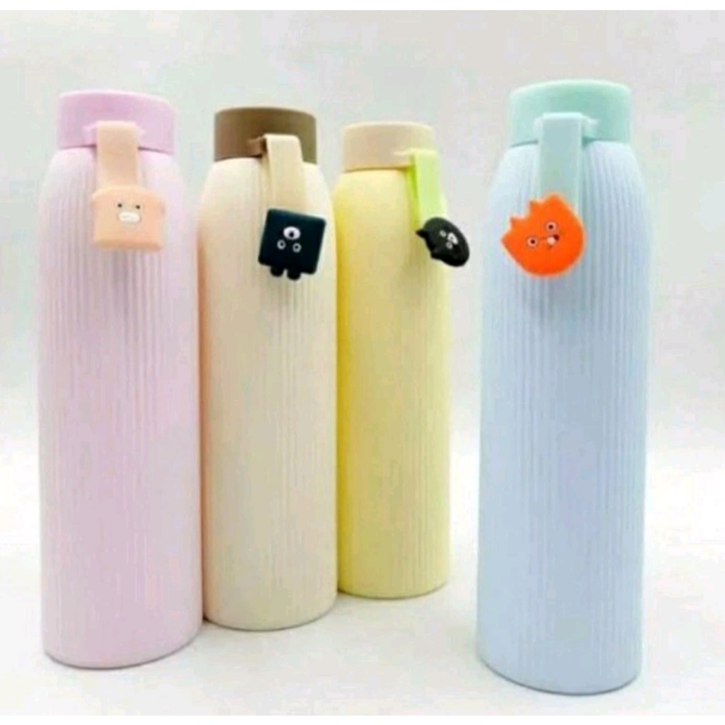 Jual Botol Minum Macaron Botol Air Minum Kaca Case Karet Pelindung ...